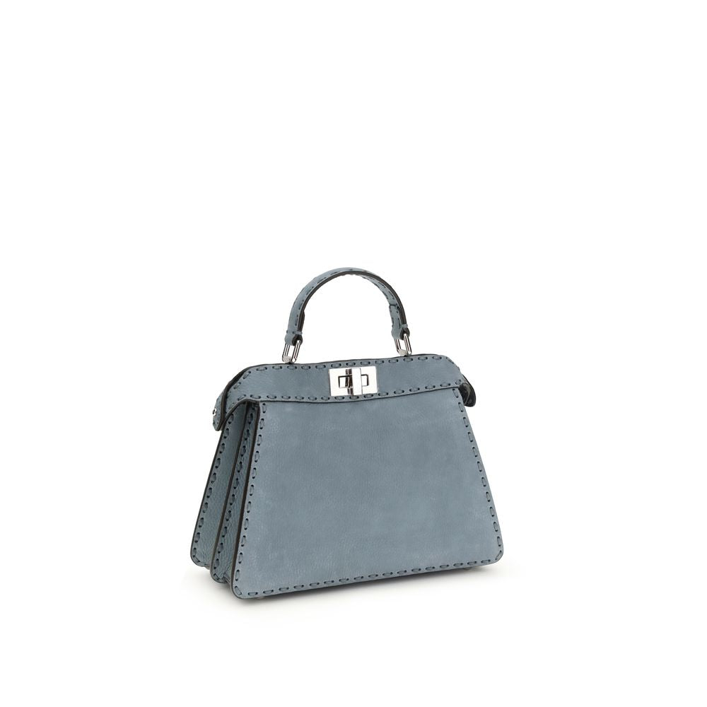 Fendi Blue Calf Leather Bos Taurus Handbag