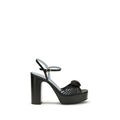Valentino Garavani Black Goatskin Platform Sandals