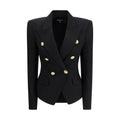 Balmain Black Wool Jackets And Coat