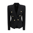Balmain Black Wool Jackets And Coat