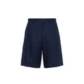 Prada Blue Linen Bermuda Shorts