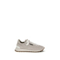 Brunello Cucinelli Gray Calf Leather Bos Taurus Chunky Sneakers