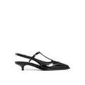 Miu Miu Black Calfskin Mid Heel Pumps