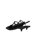 Miu Miu Black Calfskin Mid Heel Pumps