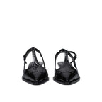 Miu Miu Black Calfskin Mid Heel Pumps