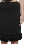 Saint Laurent Black Silk Midi Skirt