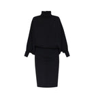 Saint Laurent Black Wool Casual Dress