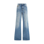 Gucci Blue Cotton Flared Jeans