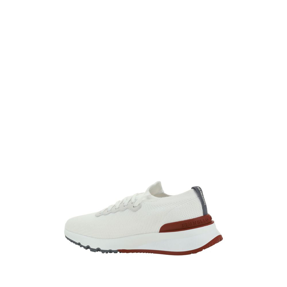 Brunello Cucinelli White Cotton Low Top Sneakers