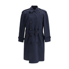Burberry Blue Polyester Trench Coat