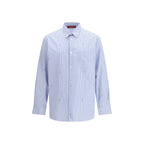 Gucci Blue Cotton Pattern Shirt