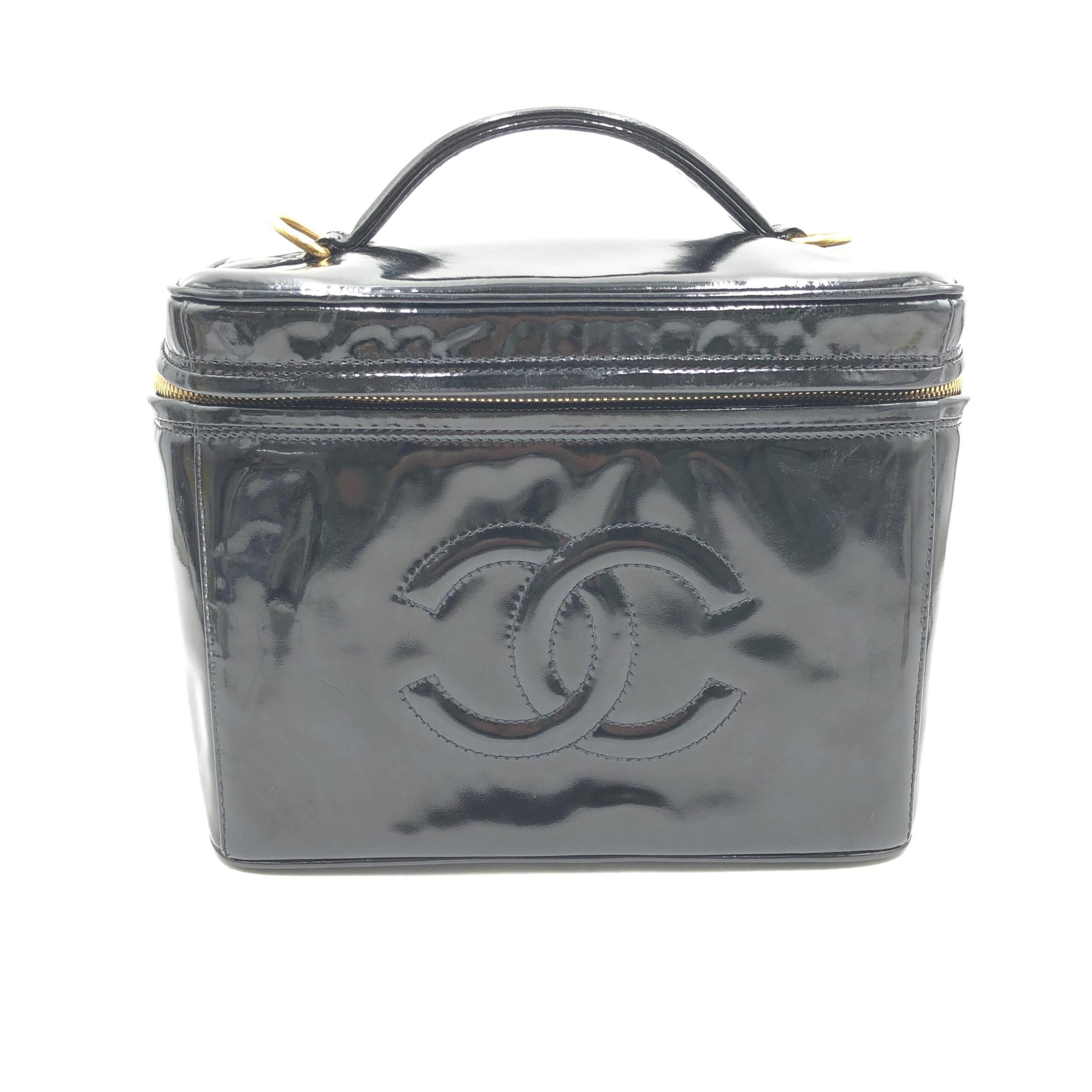 Chanel Black Patent Leather Vanity Case