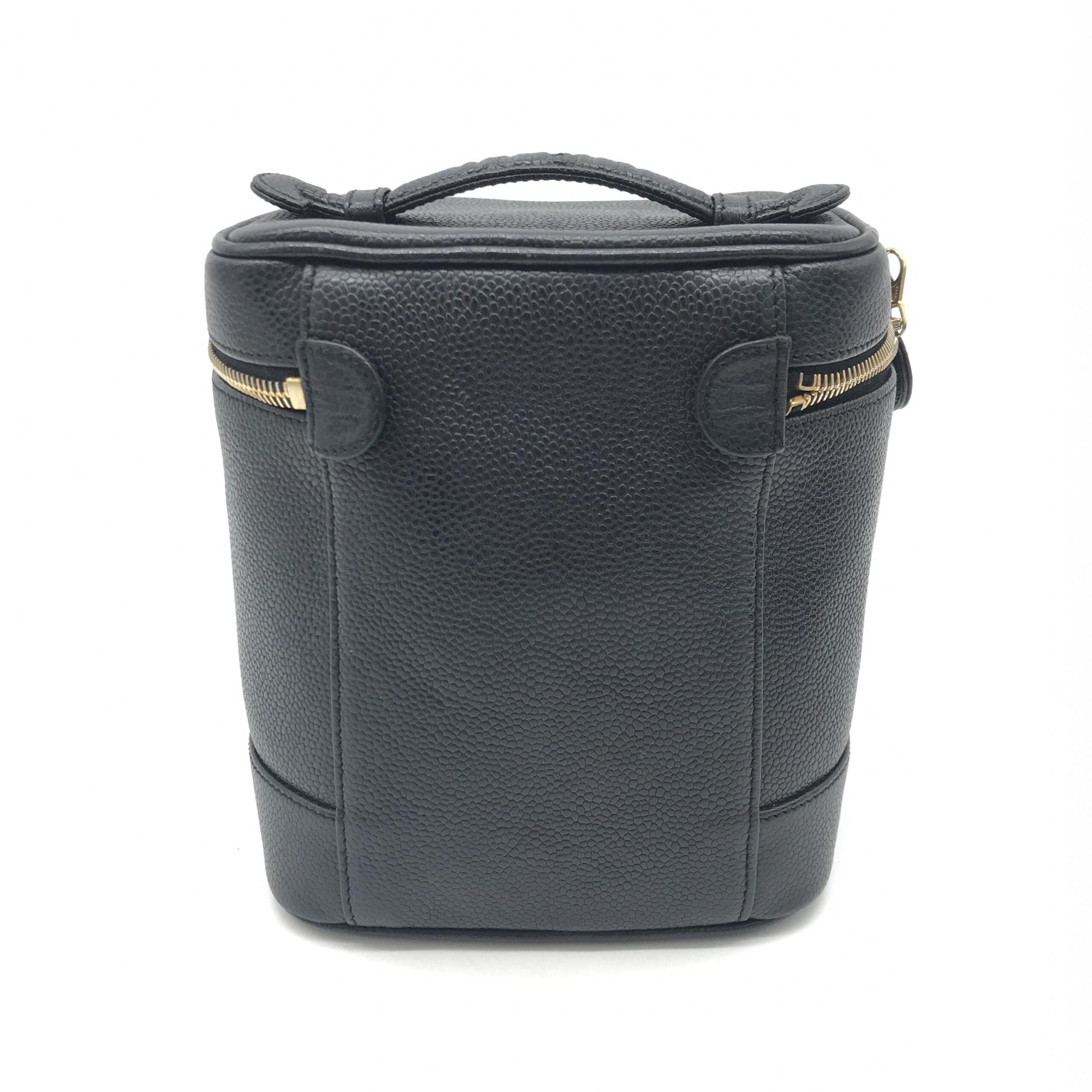 Chanel Caviar Leather Vanity Handbag In Black
