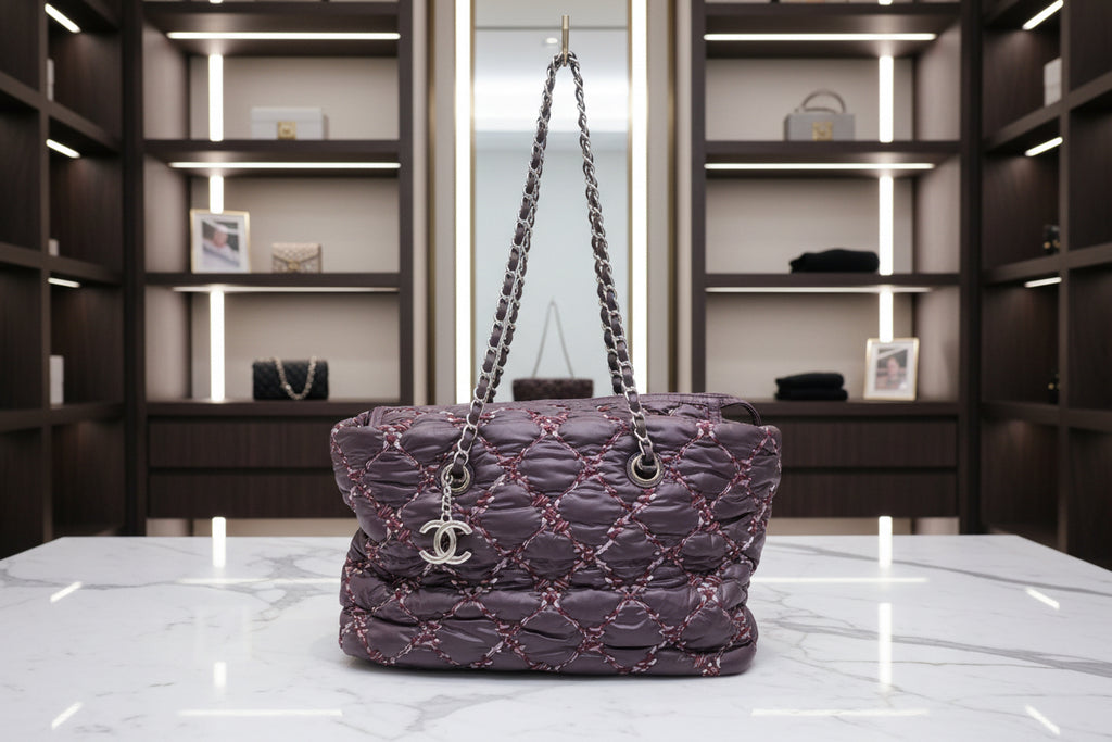 Chanel Paris-Byzance Chain Shoulder Bag Purple Nylon
