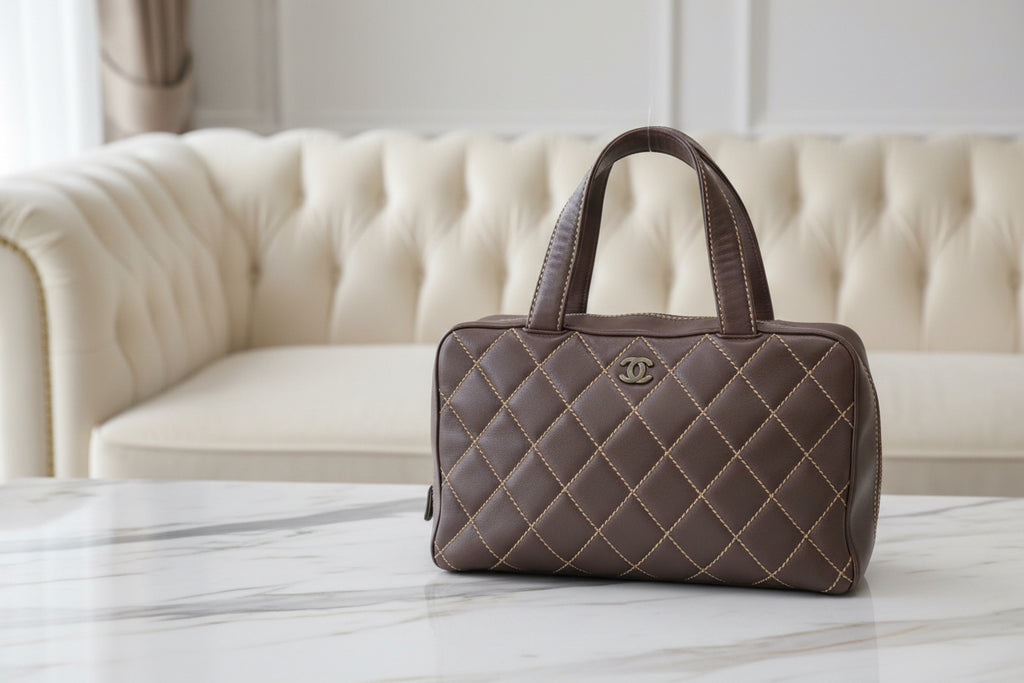 Chanel Wild Stitch Handbag Mini Boston Red