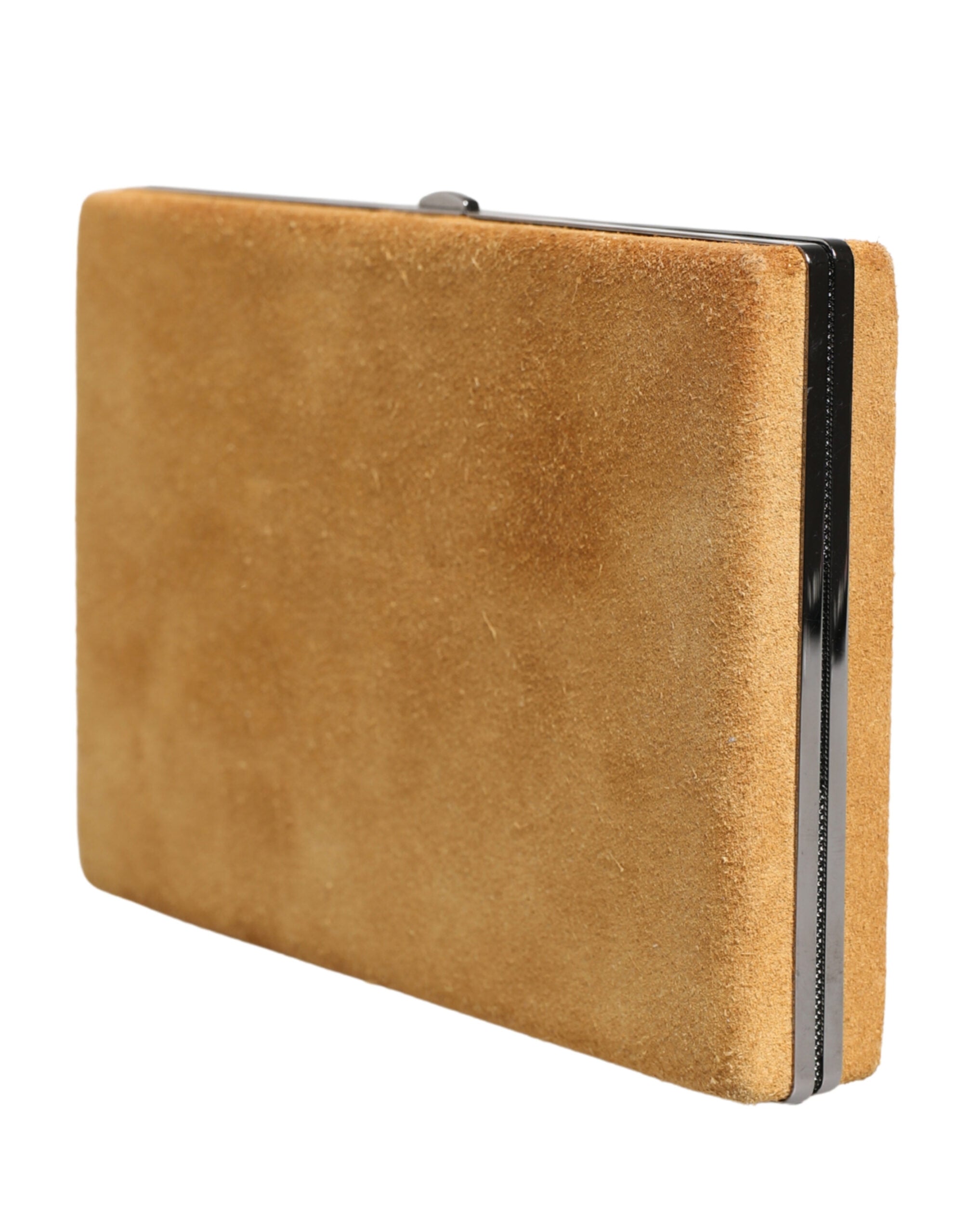 Dolce & Gabbana Beige Velvet Calf Leather Clutch Evening Women Purse Bag