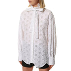 Valentino White Cotton Blouse