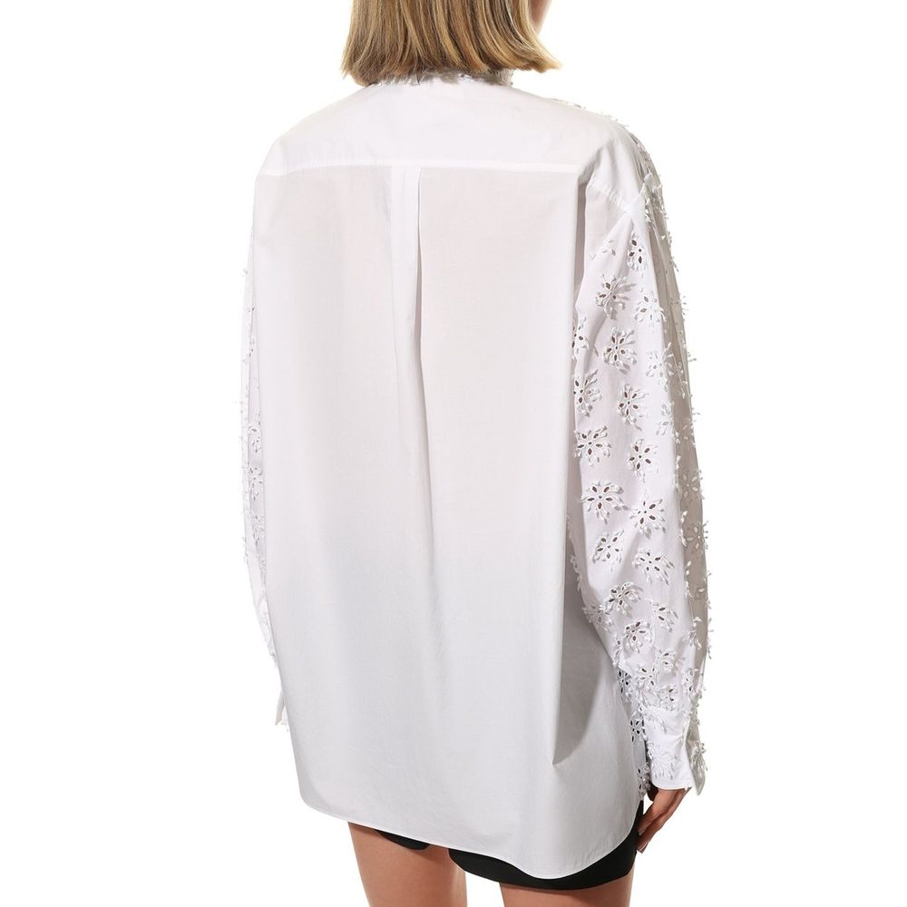 Valentino White Cotton Blouse