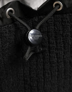 Dolce & Gabbana Black Tricot Wool Blend Duffel Backpack Travel Borse Bag