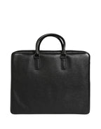 Dolce & Gabbana Black Car Man Applique Leather Weekender Borse Bag