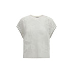 Brunello Cucinelli White Linen T-Shirt