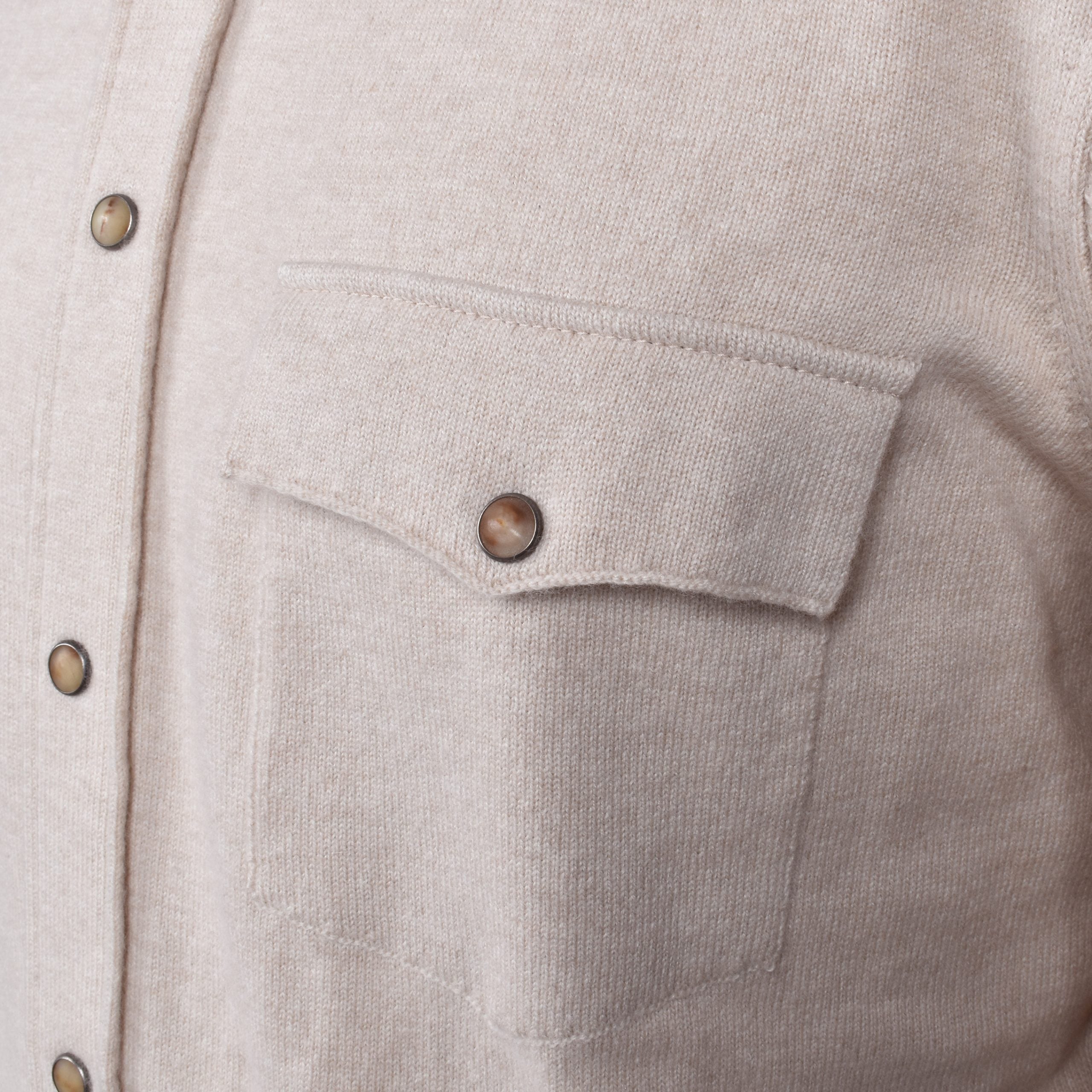 Brunello Cucinelli Beige Wool Dress Shirt
