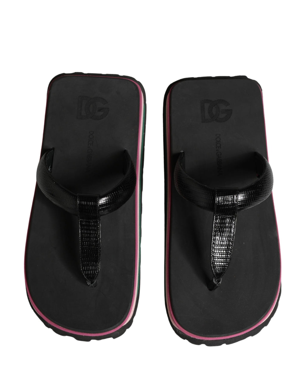 Dolce & Gabbana Multicolor Rubber Chunky Flip Flop Shoes