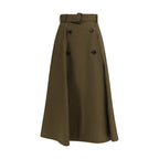 Burberry Bicolor Cotton Midi Skirt
