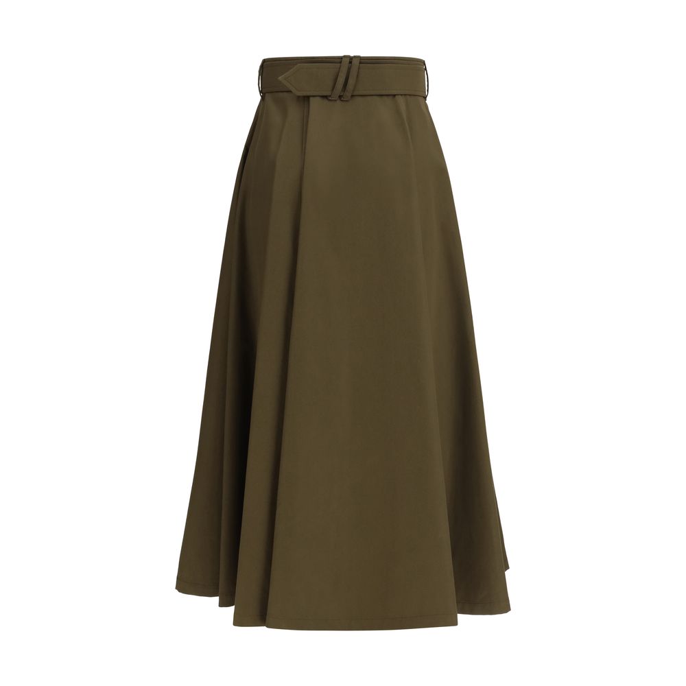 Burberry Bicolor Cotton Midi Skirt