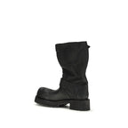Balenciaga Black Calf Leather Bos Taurus Lace-Up Boots