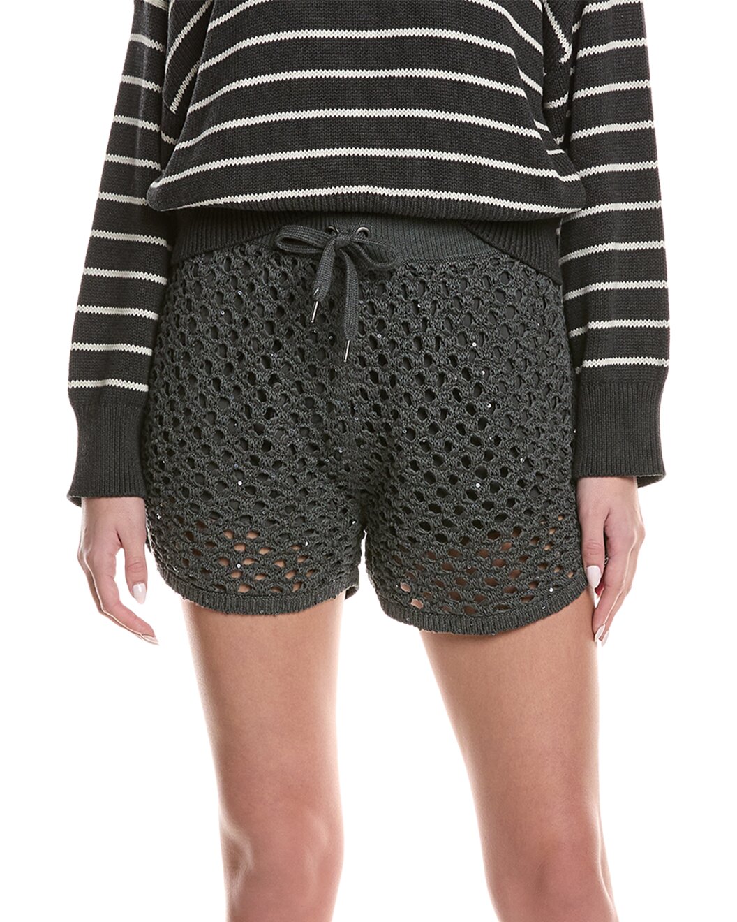 Brunello Cucinelli Bicolor Cotton Short And Mini Shorts