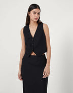 Brunello Cucinelli Black Viscose Sleveless Jacket