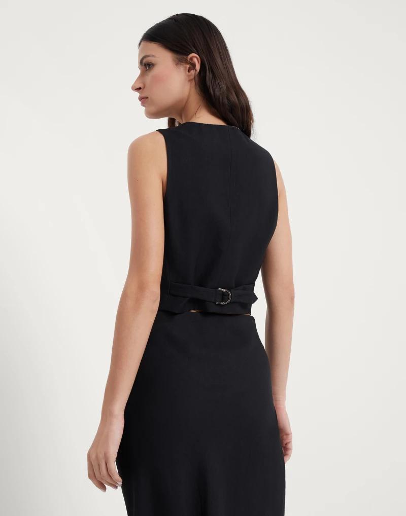 Brunello Cucinelli Black Viscose Sleveless Jacket