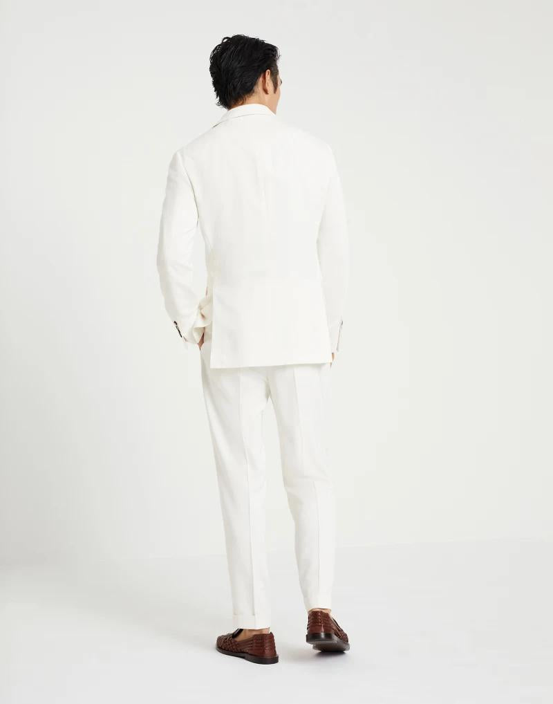 Brunello Cucinelli White Silk Two-Piece Suit