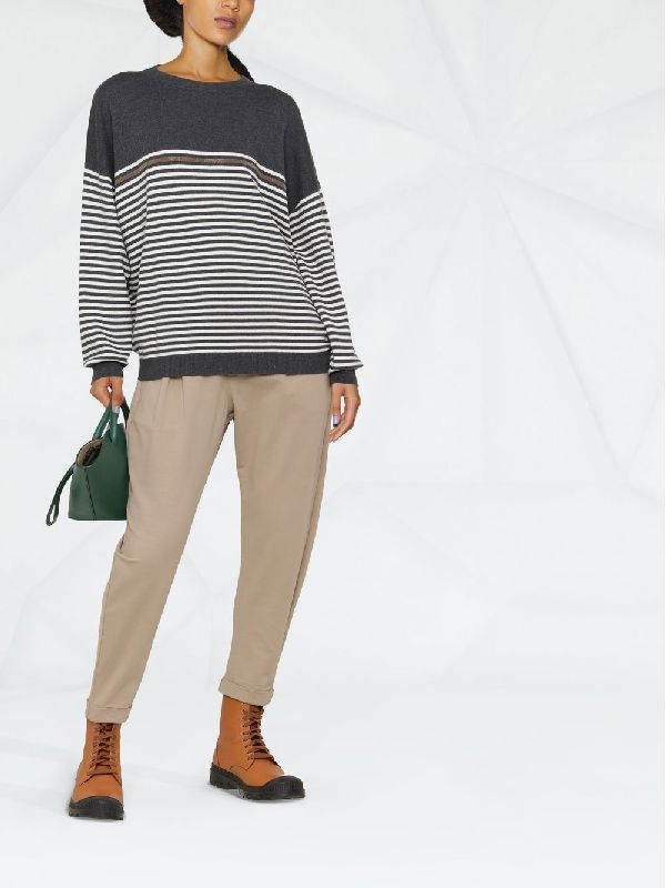 Brunello Cucinelli Beige Cotton Athletic Pants