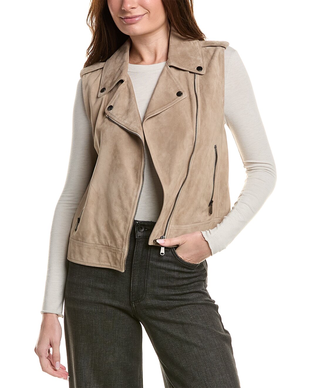 Brunello Cucinelli Beige Leather Jacket