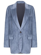 Brunello Cucinelli Blue Viscose Jackets And Coat