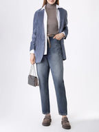 Brunello Cucinelli Blue Viscose Jackets And Coat