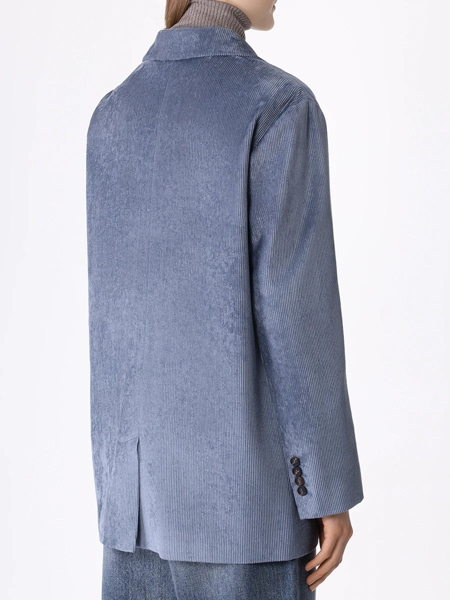 Brunello Cucinelli Blue Viscose Jackets And Coat