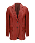 Brunello Cucinelli Red Leather Jacket