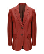Brunello Cucinelli Red Leather Jacket