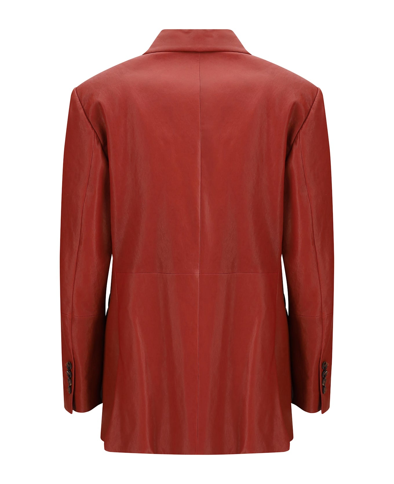 Brunello Cucinelli Red Leather Jacket