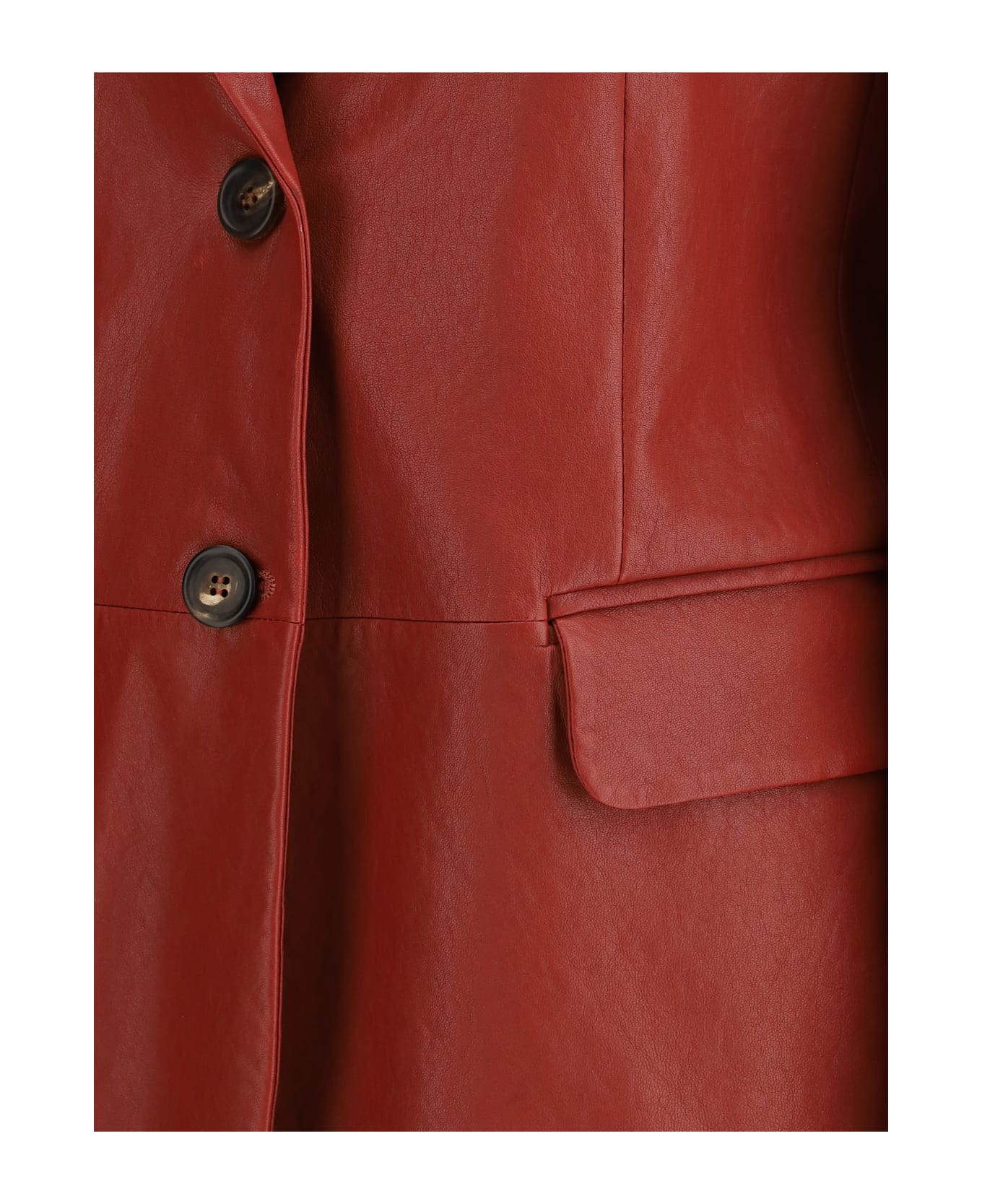 Brunello Cucinelli Red Leather Jacket