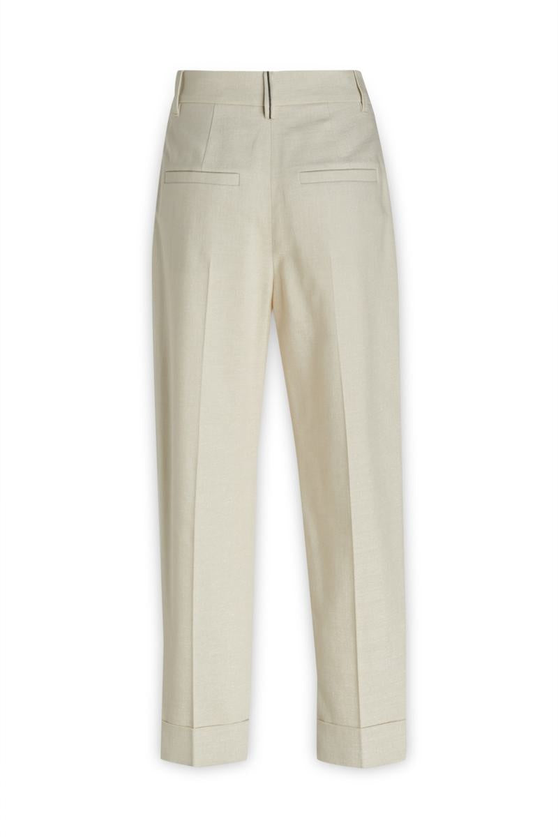 Brunello Cucinelli Beige Cotton Dress Pants