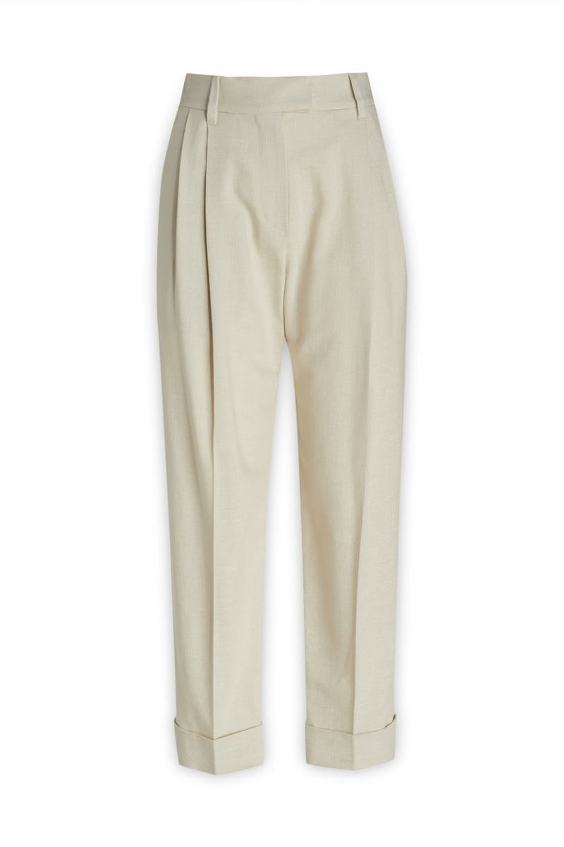 Brunello Cucinelli Beige Cotton Dress Pants