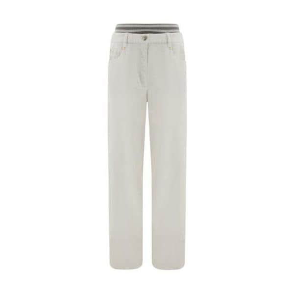 Brunello Cucinelli White Cotton Casual Pants