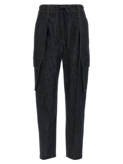 Brunello Cucinelli Black Cotton Cargo Pants
