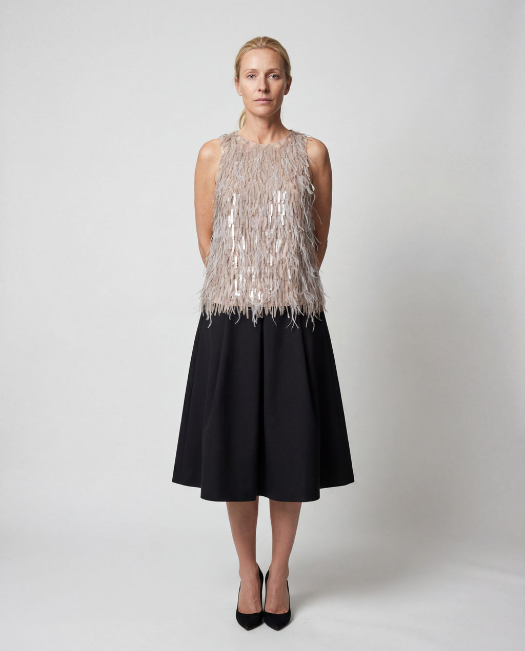 Brunello Cucinelli Beige Silk Cocktail Dress