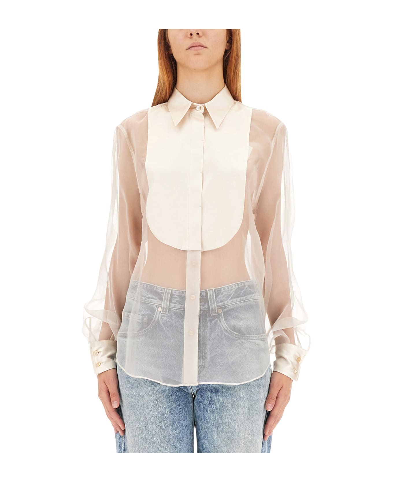 Brunello Cucinelli Bicolor Silk Dress Shirt