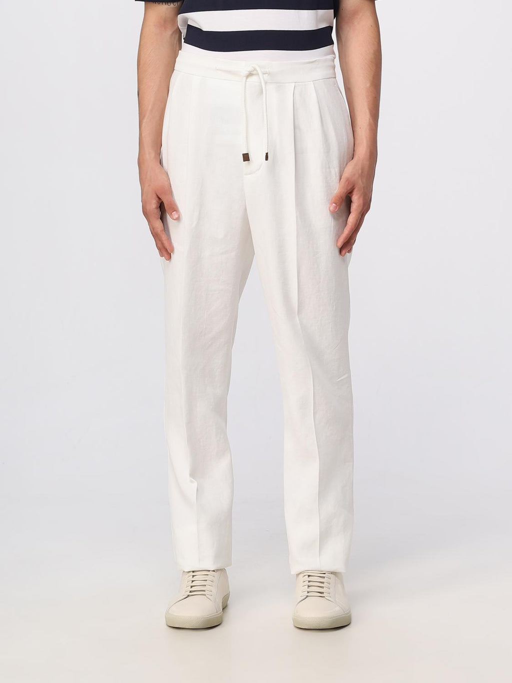 Brunello Cucinelli Beige Linen Casual Pants